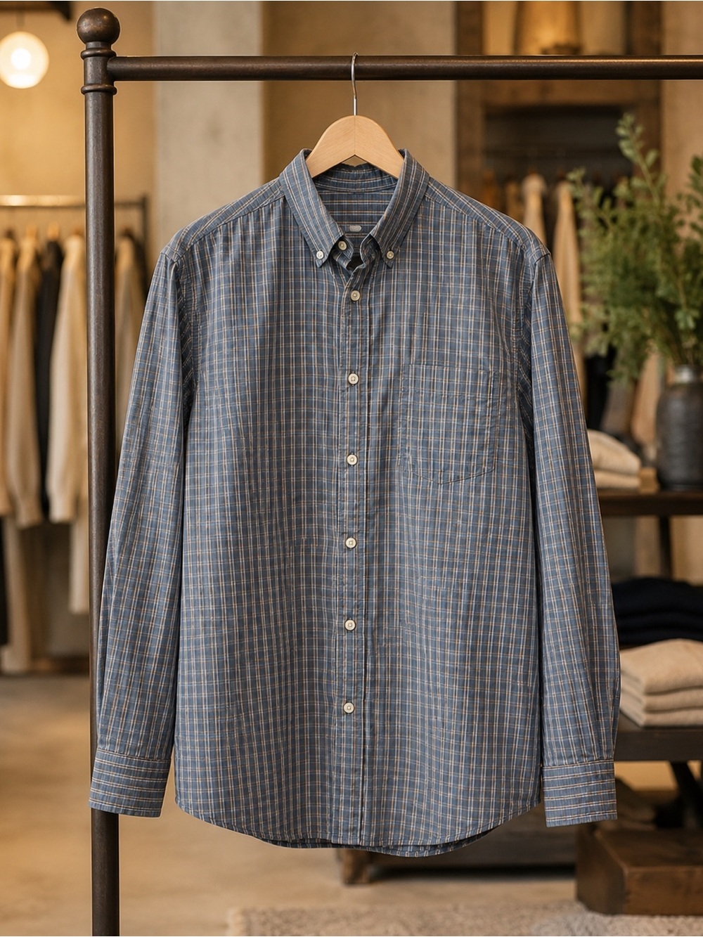 Goodfellow & Co Blue and White Striped Button-Down Shirt
